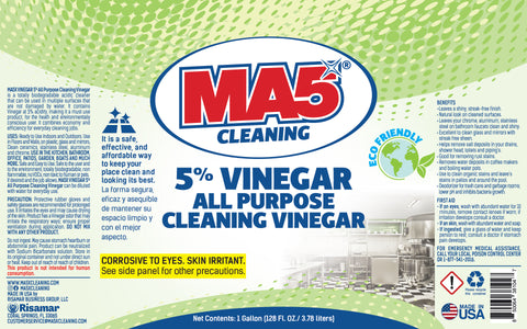 MA5X VINEGAR 5% All Purpose Cleaner (4 Gallons) – Commercial-Grade, Eco-Friendly Vinegar Solution