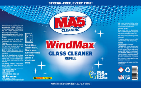MA5x WindMax Glass Cleaner, Eco-Friendly, Streak-Free Multi-Surface Spray (Gallon, Pack of 1)