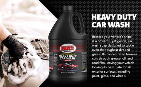 MA5X Heavy Duty Car Wash Soap – Concentrated, Streak-Free – High Foam, pH Balanced (Pack of 2, Gallon)