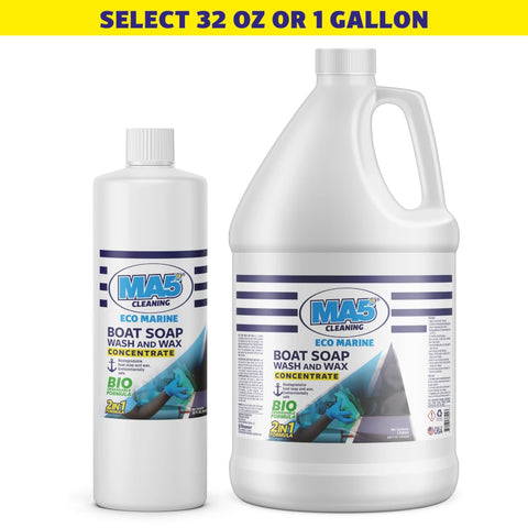 All-Purpose Boat Soap Wash and Wax - Concentrated Marine Cleaner for Interior & Exterior