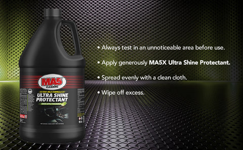 MA5X Ultra Shine Protectant - UV Resistant - Car Interior Protectant - Multi-Surface Cleaner with Green Apple Scent (Pack of 1, Gallon)