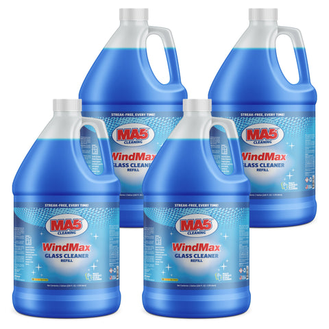 MA5x WindMax Glass Cleaner, Eco-Friendly, Streak-Free Multi-Surface Spray (Gallon, Pack of 4)