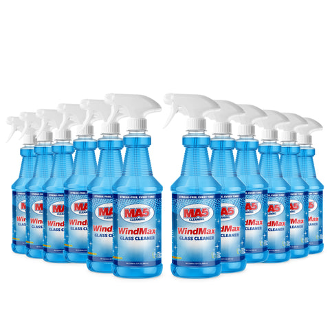 MA5x WindMax Glass Cleaner, Eco-Friendly, Streak-Free Multi-Surface Spray (32oz Bottle, Pack of 12)