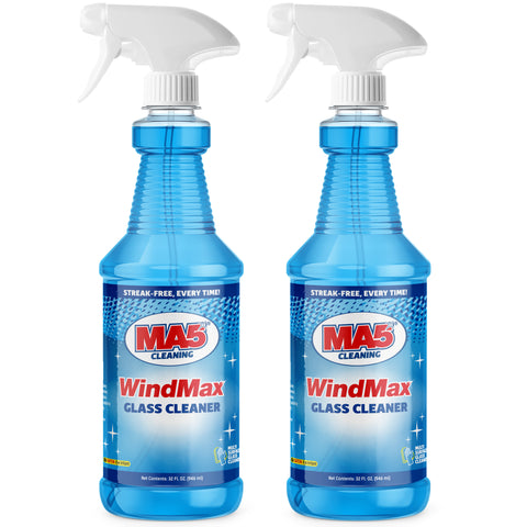 MA5x WindMax Glass Cleaner, Eco-Friendly, Streak-Free Multi-Surface Spray (32oz Bottle, Pack of 2)