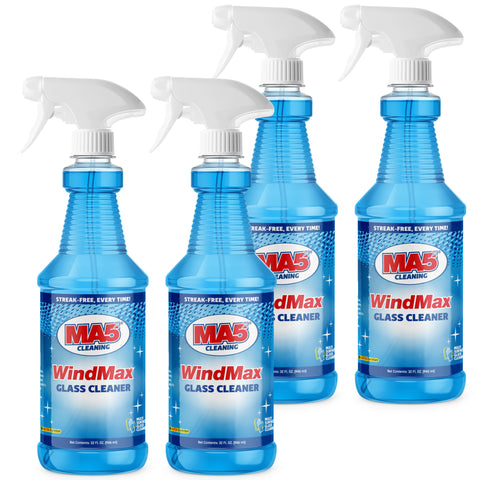 MA5x WindMax Glass Cleaner, Eco-Friendly, Streak-Free Multi-Surface Spray (32oz Bottle, Pack of 4)