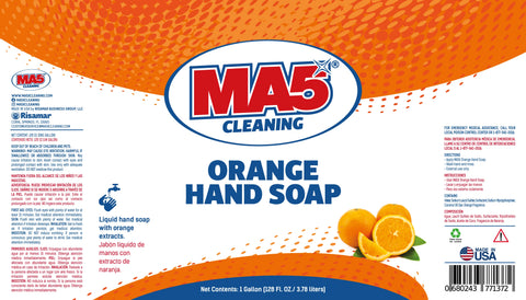 Orange Liquid Hand Soap Refill | Hand Cleaner with Orange Extract | Gallon | Pack of 4