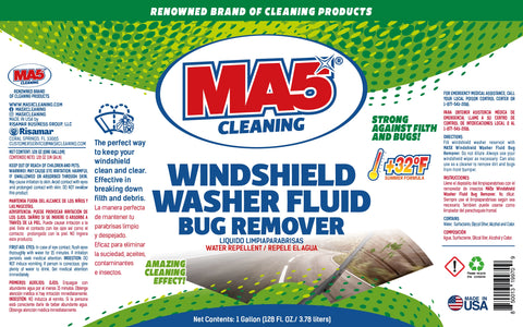 MA5x BUG REMOVER WindShield Washer Fluid | 1 Gallon | Pack of 4