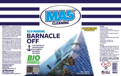 Barnacle Off | Remover and Cleaner for Boats | Biodegradable and Concentrated Formula | 32oz Bottle | Pack of 1