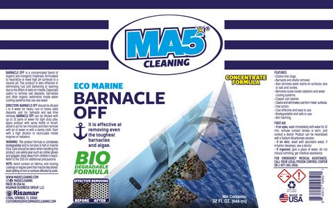 Barnacle Off | Remover and Cleaner for Boats | Biodegradable and Concentrated Formula | 32oz Bottle | Pack of 4