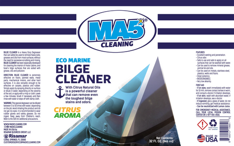 Boat Bilge Cleaner |  Fresh Citrus Aroma Clean Scent | 32oz Bottle | Pack of 4