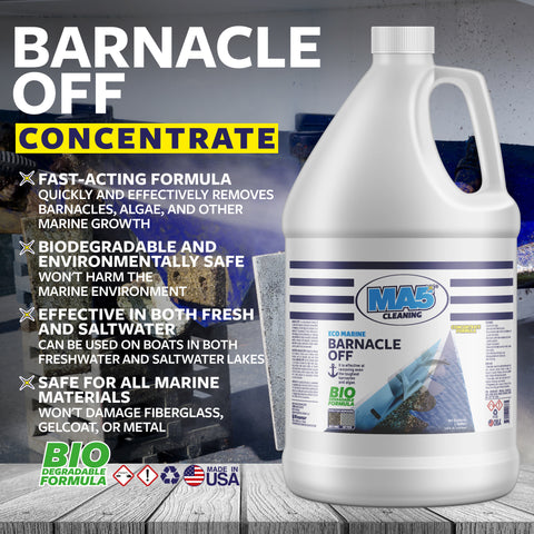 Barnacle Off | Eco-Friendly Barnacle Remover for Boats | Biodegradable and Concentrated Formula | Gallon | Pack of 1