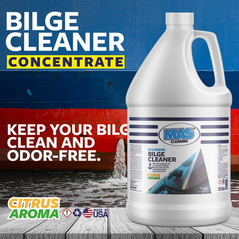 Boat Bilge Cleaner | Powerful Eco Marine Bilge Cleaning Solution | Fresh Citrus Aroma Clean Scent | 1 Gallon