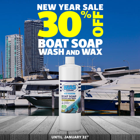 Boat Soap Wash and Wax | Biodegradable and Concentrated Formula | Heavy Duty and Fast Acting Boat Cleaner | 32oz Bottle | Pack of 1