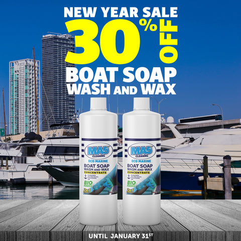 Boat Soap Wash and Wax | Biodegradable and Concentrated Formula | Heavy Duty and Fast Acting Boat Cleaner | 32oz Bottle | Pack of 2