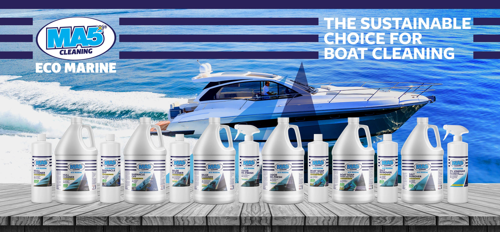Eco-friendly marine cleaning products for boats