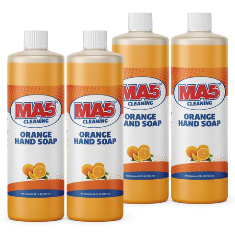 Orange Liquid Hand Soap Refill | Hand Cleaner with Orange Extract | 32oz Bottle | Pack of 4