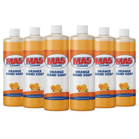 Orange Liquid Hand Soap Refill | Hand Cleaner with Orange Extract | 32oz Bottle | Pack of 6