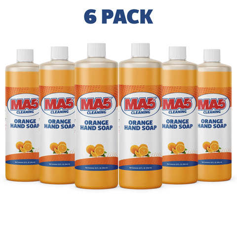 Orange Liquid Hand Soap Refill | Hand Cleaner with Orange Extract | 32oz Bottle | Pack of 6